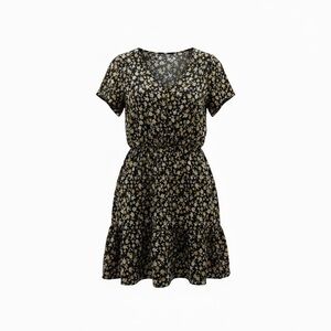 Passport Black and Cream Floral Mini Dress